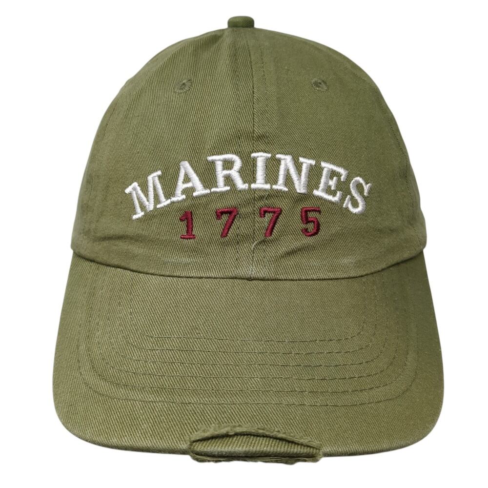 US Marines 1775 Strapback Baseball Cap Green OS Adjustable Distressed Cap King